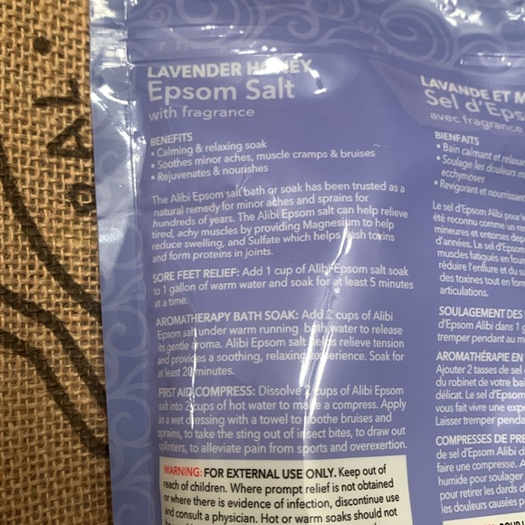 Alibi Lavender Honey Epsom Salt 454g - Picture 5 of 7